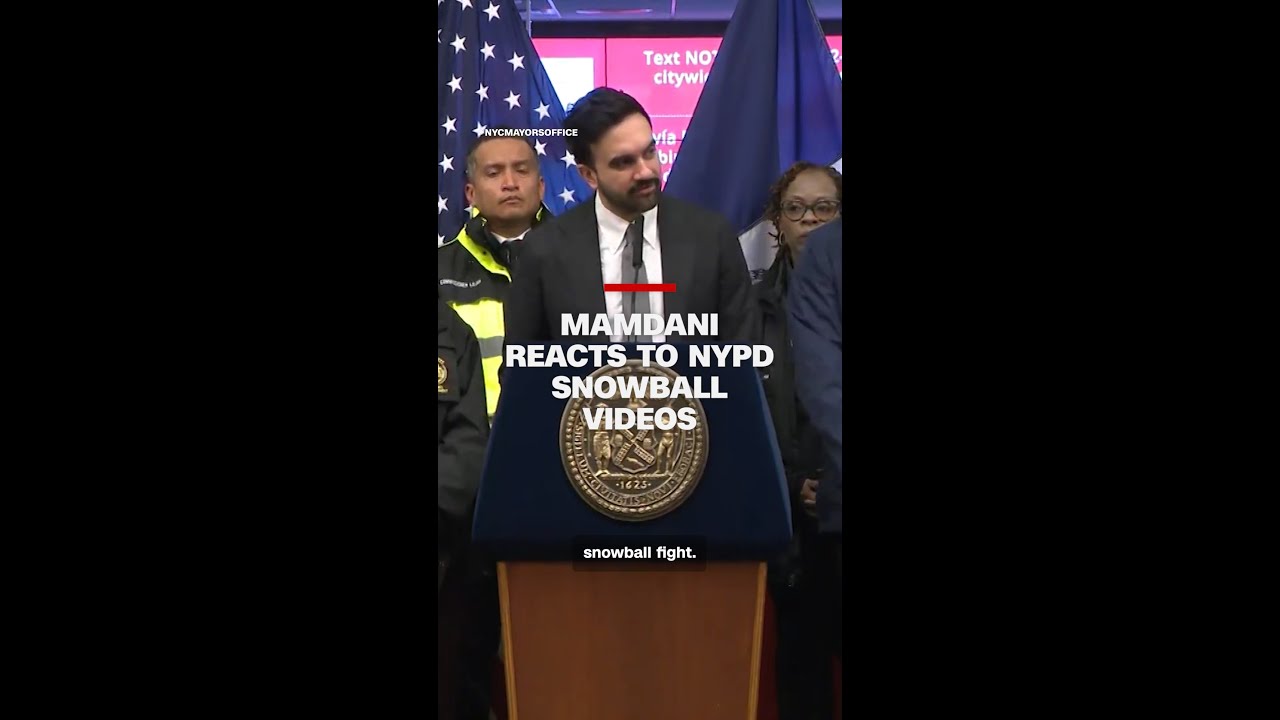 Mayor Mamdani responds to videos of NYPD officers being hit by snowballs