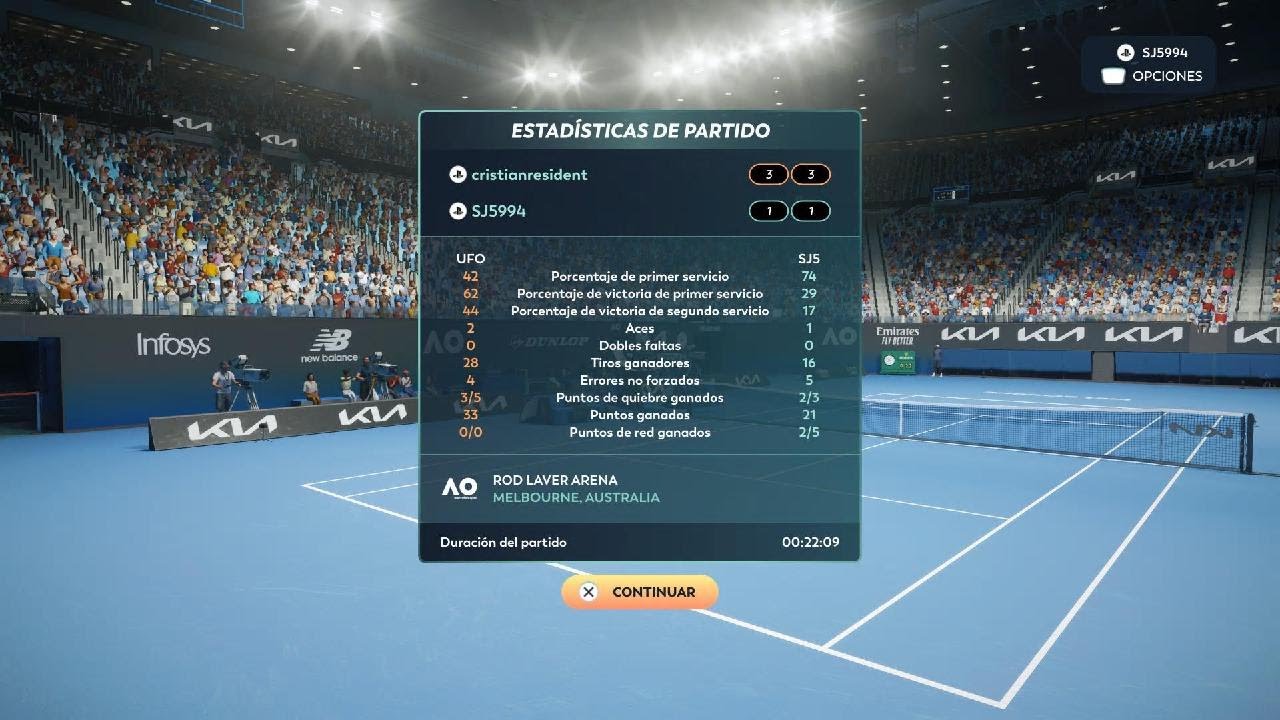 TopSpin 2K25 Tour mundial SF aus