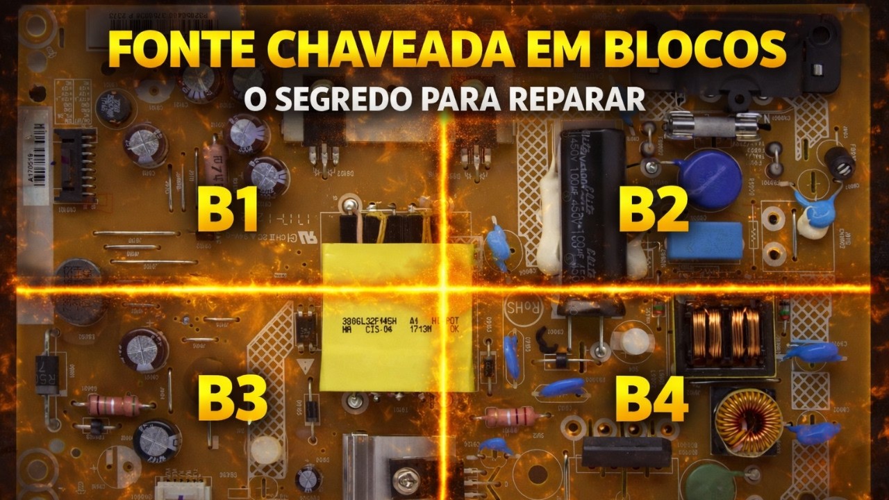 Como DIVIDIR A FONTE CHAVEADA EM BLOCOS para Reparar Mais Fácil? Eletronica Facil