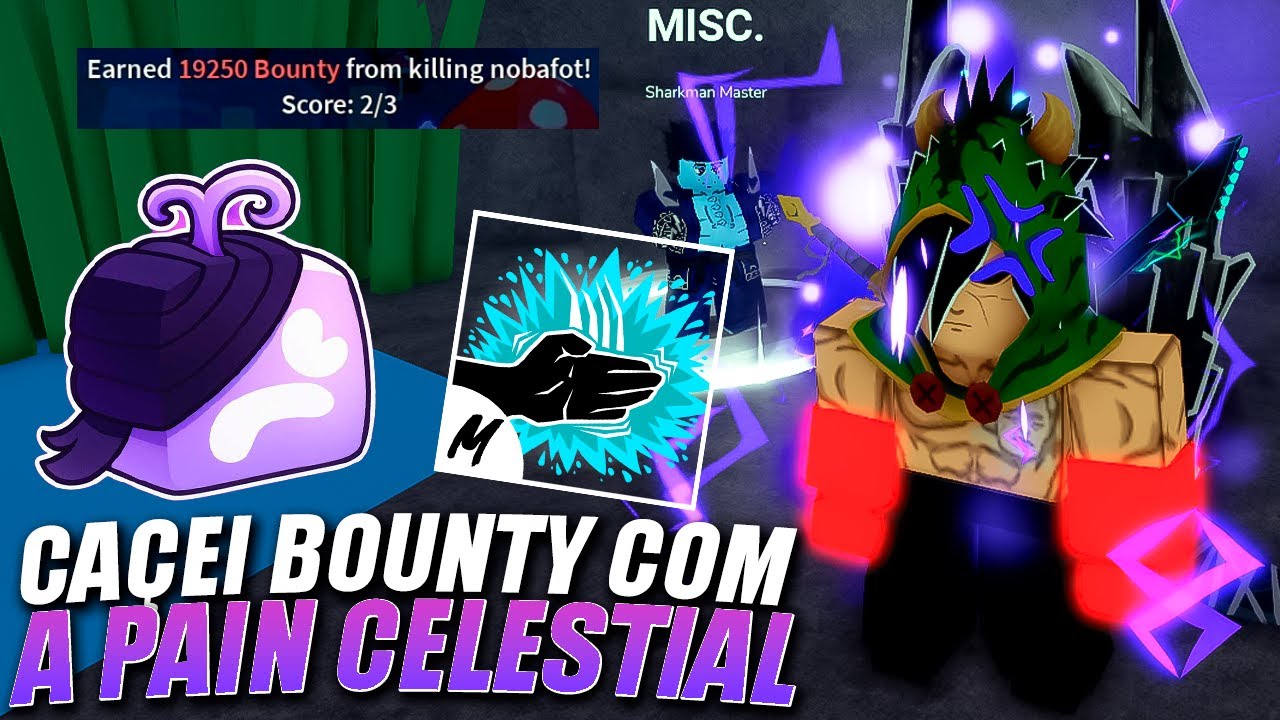 AMASSEI GERAL DE PAIN CELESTIAL E TENTEI PEGAR A FAIXA PRETA NO SHARKMAN KARATE!!! BLOX FRUITS