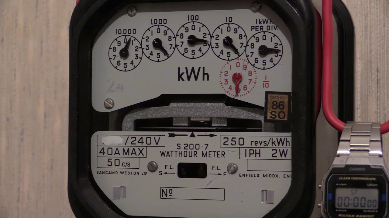 Powered : Sangamo Weston S200.7 kWh meter.