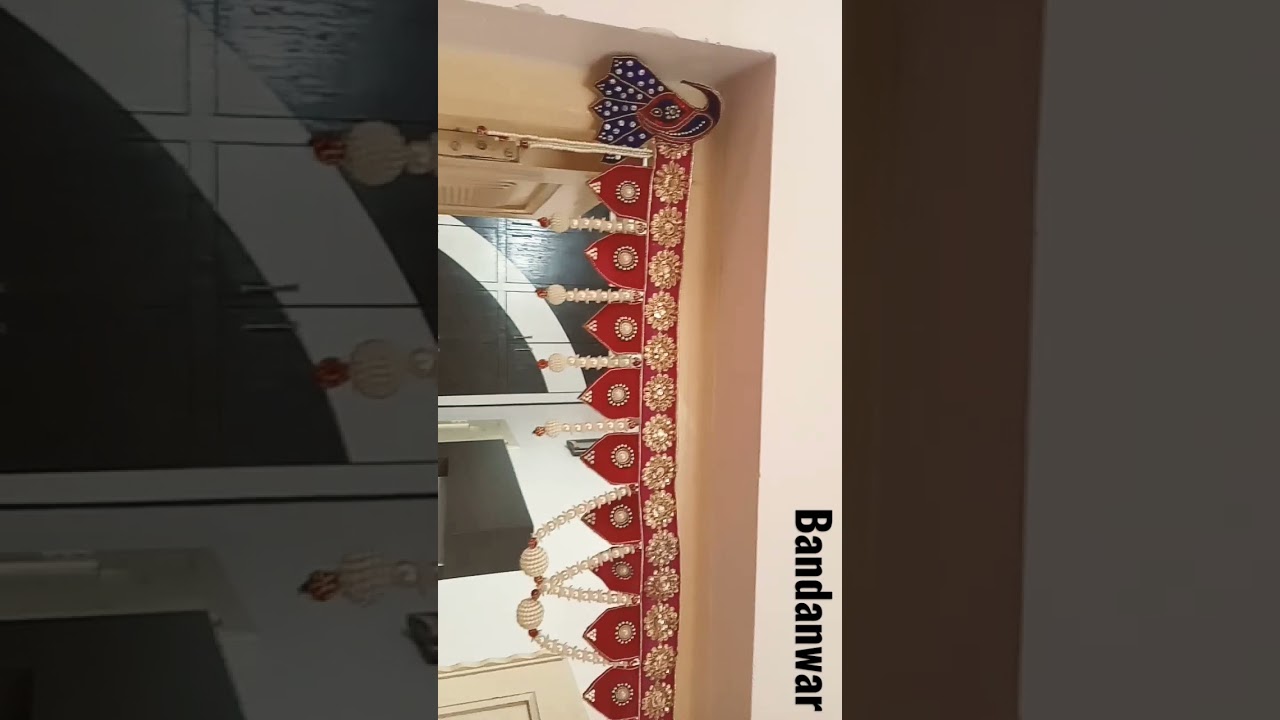 New designer toran making at home // Trendy pattern of Bandanwar !! how to make DIY #bandanwar 💜💜