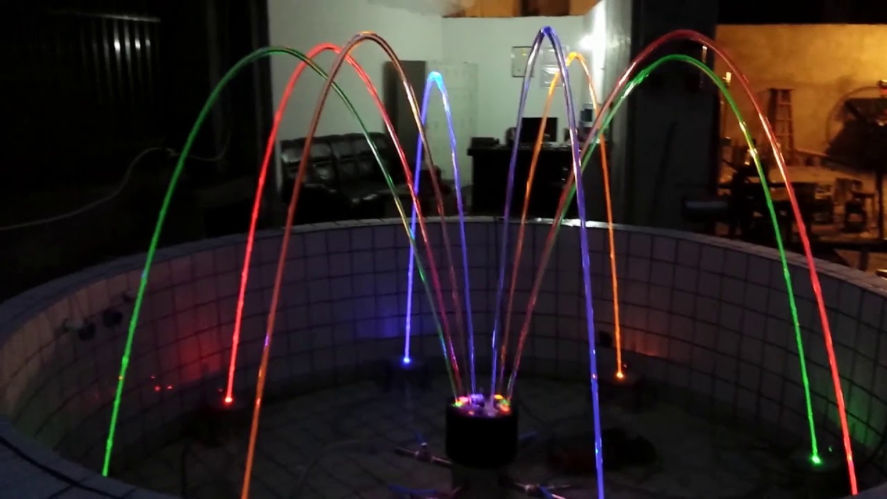 Laminar water jet fountain testing