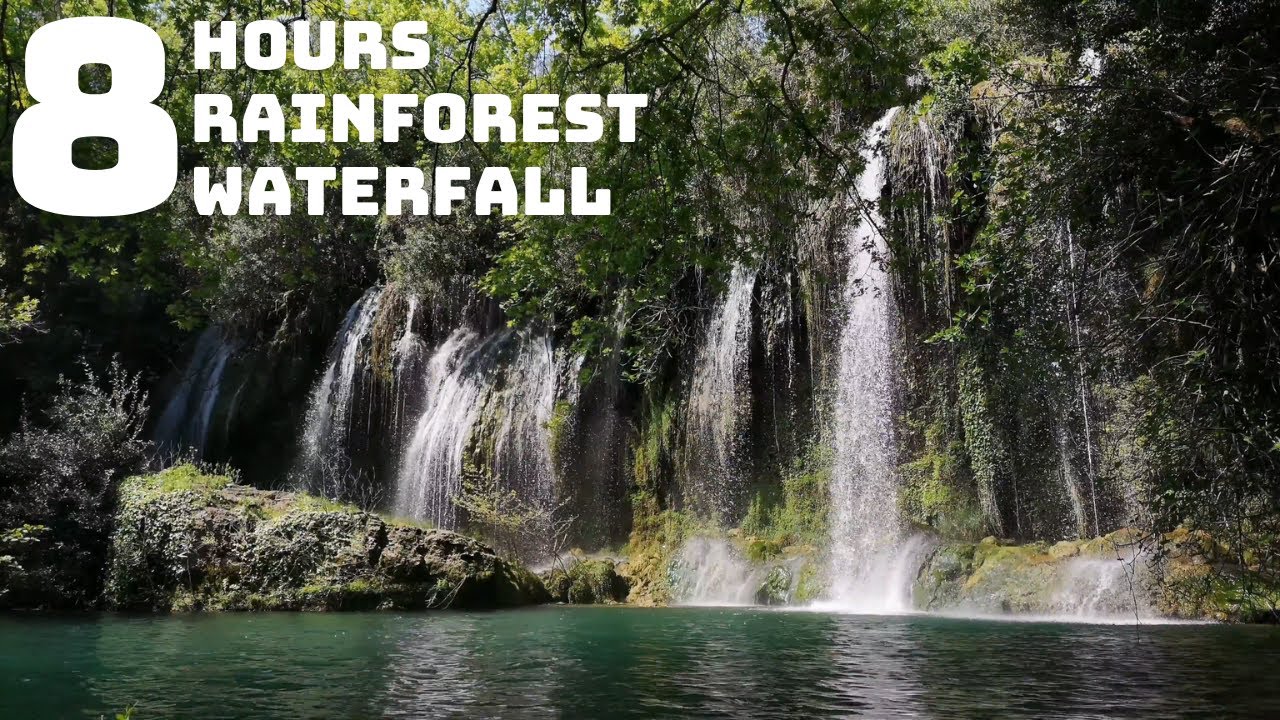 8 Hours | Rainforest Waterfall | ASMR, Sleep, Study, Meditate, Relax