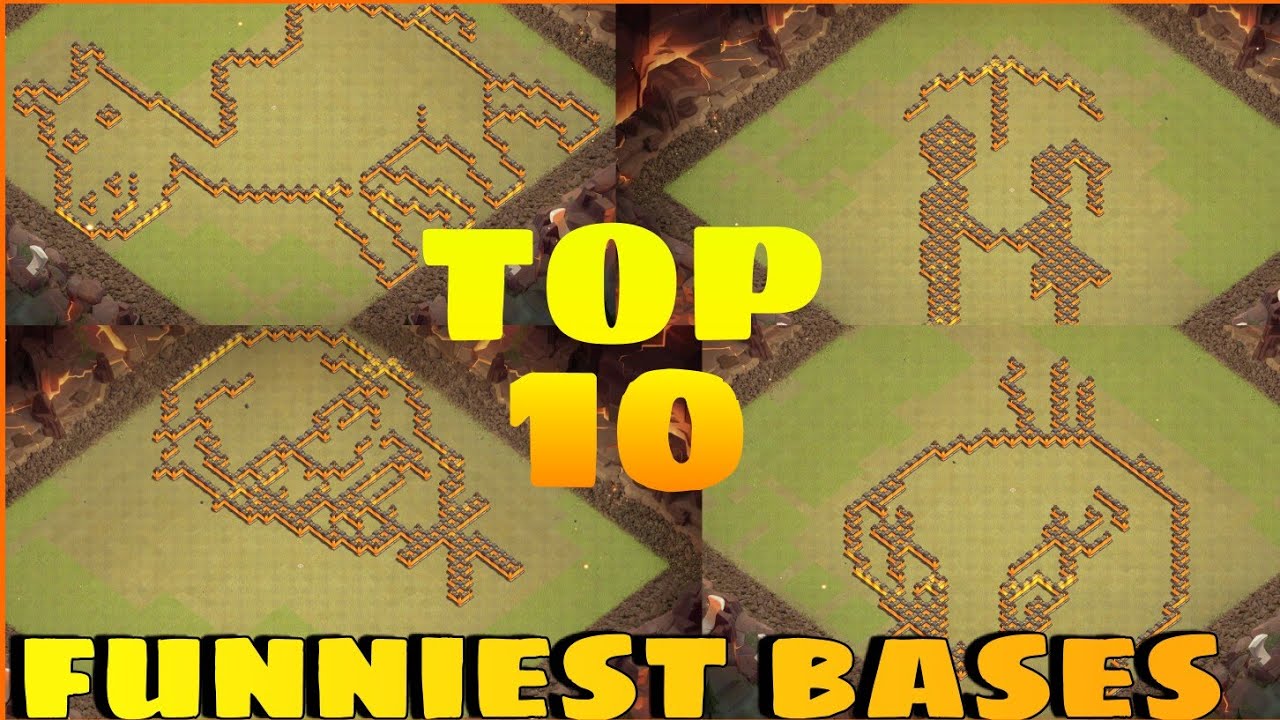 Th 10 funny bases clash of clans | Best 10 bases | bases links |