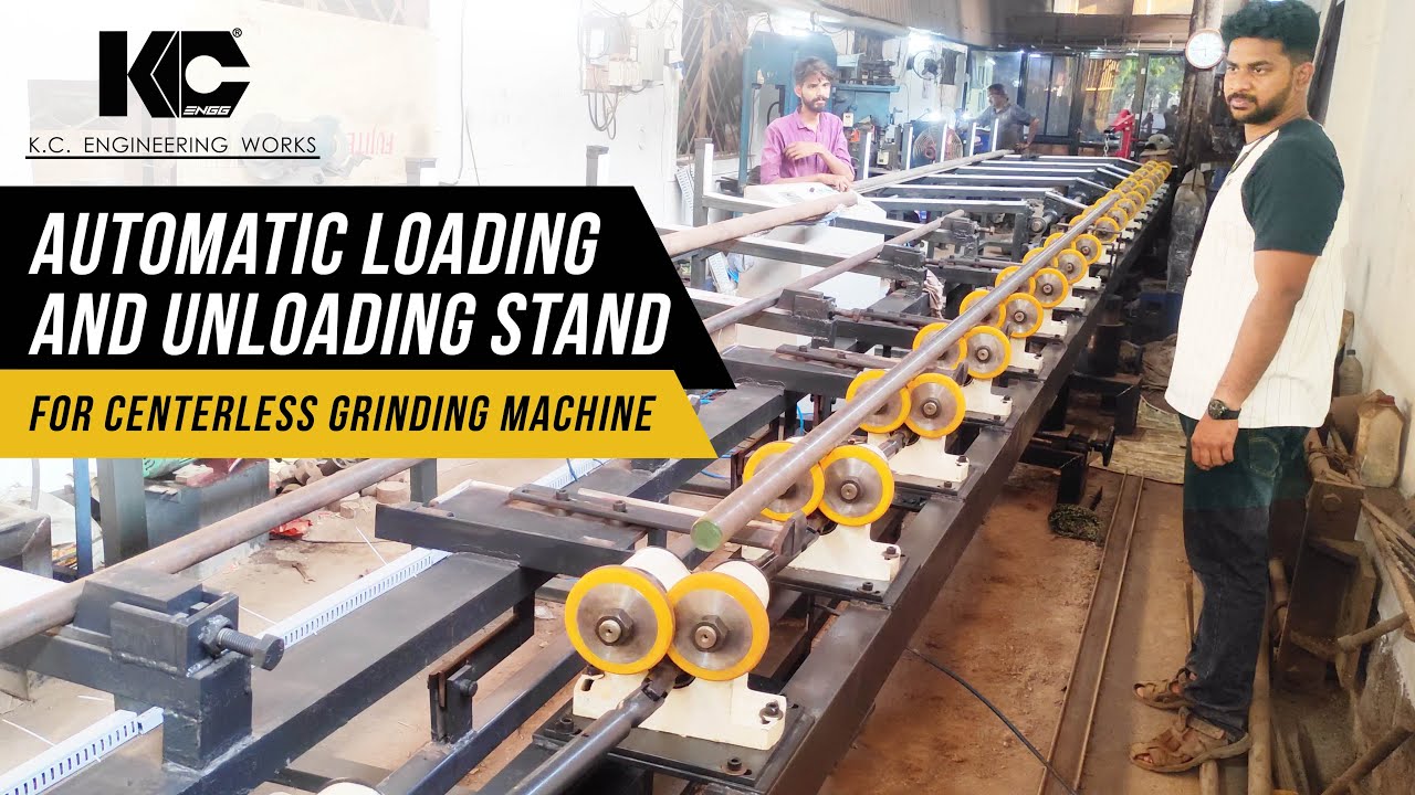 Automatic loading and unloading stand for center less grinding machine-Mumbai India