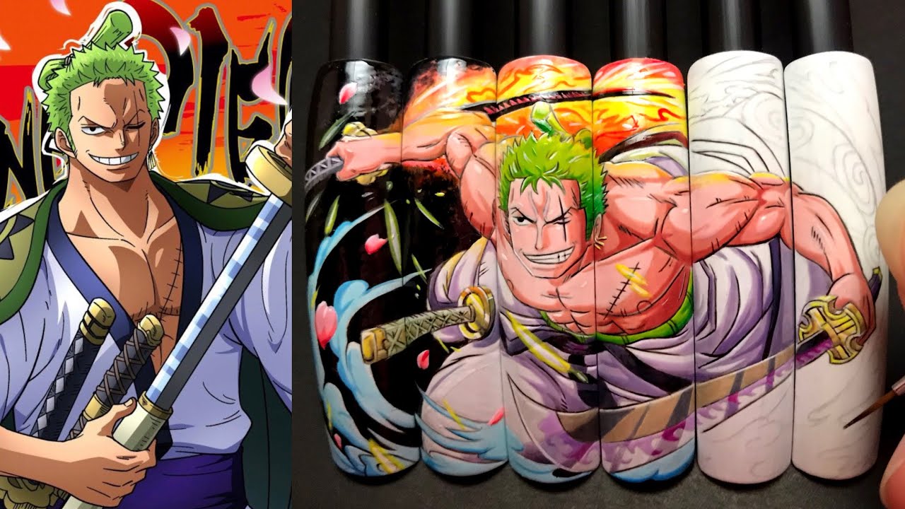 「 Speed Painting 」- Roronoa Zoro (ONE PIECE) Anime Nails Art