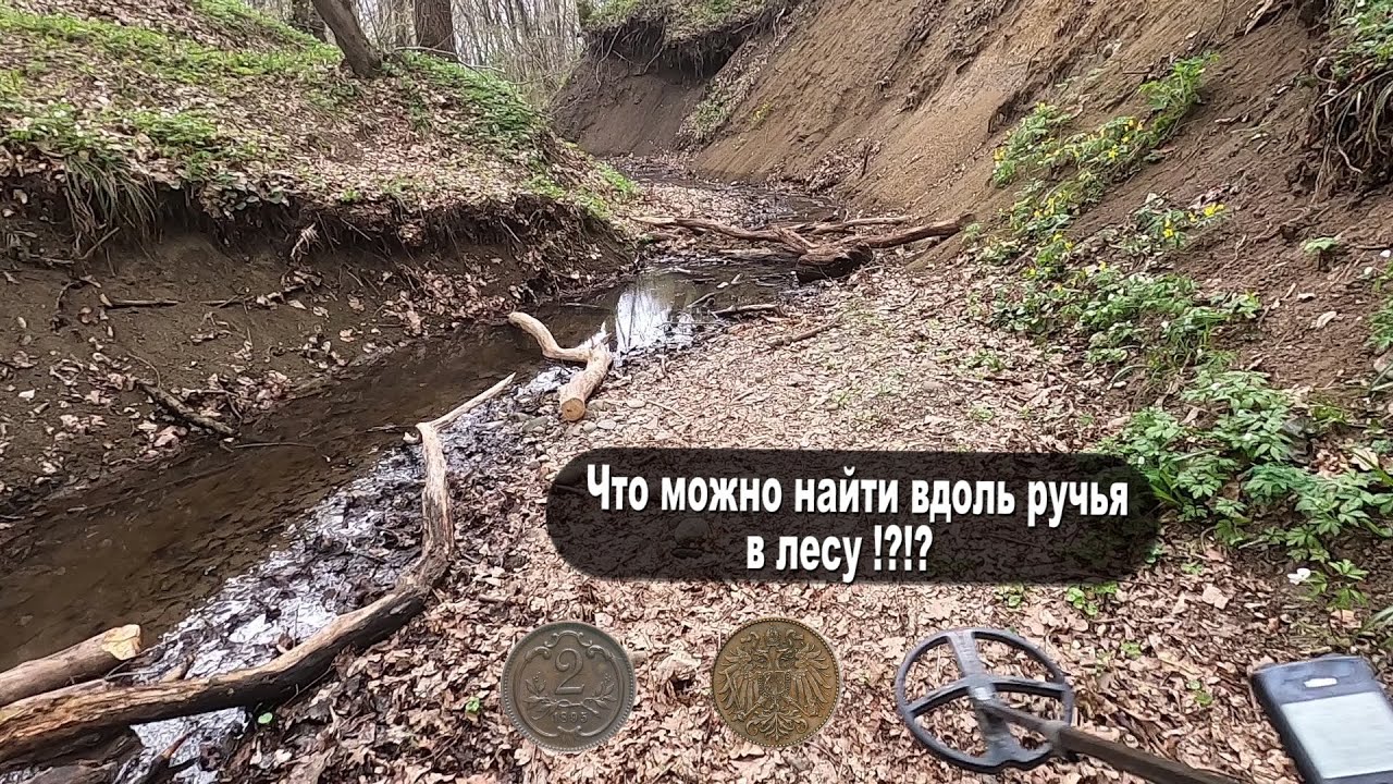 Что можно найти в лесу . Коп вдоль ручья . Коп как есть !!