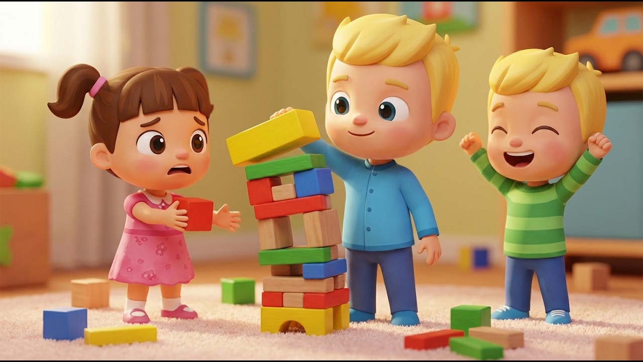 Will the Tower Stay Up? 🧱😲 JJ, TomTom & YoYo Playing with Building Blocks | Funny Animation