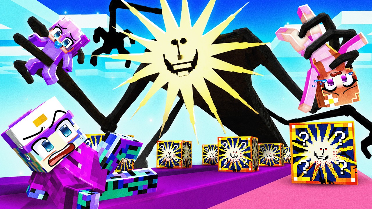 Играем в гонку Lucky Block с SUNMAN в Minecraft!