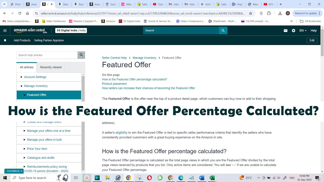 How is the Featured Offer Percentage Calculated ?
