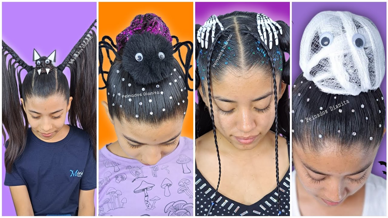 Peinados para Halloween 🕷👁👻🎃 | ideas de peinados para niñas 🤪