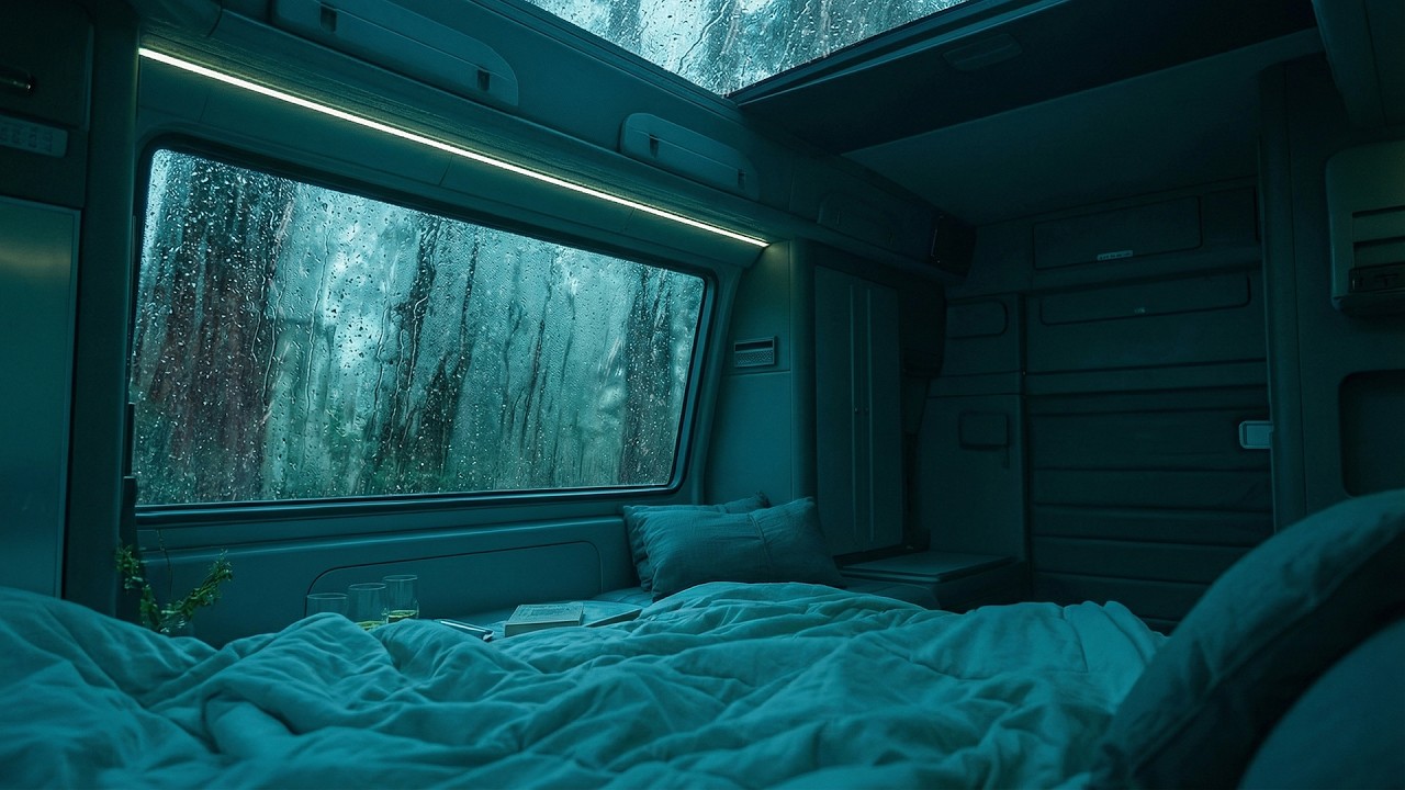 Relaxing Rain on Van Windows at Night - 3 Hours of Cozy Camper Van Sleep Ambience for Sleep