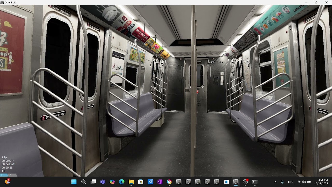 Openbve Gameplay Simulator IND NYCT New 3d 2022 R160B Alstom V Train to lower eastside 2nd avenue