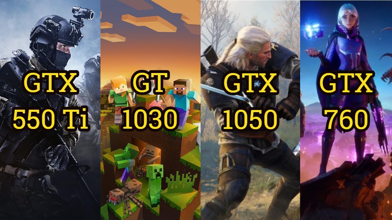 GTX 550 Ti vs GT 1030 vs GTX 1050 vs GTX 760 = 6 GAMES in 2021