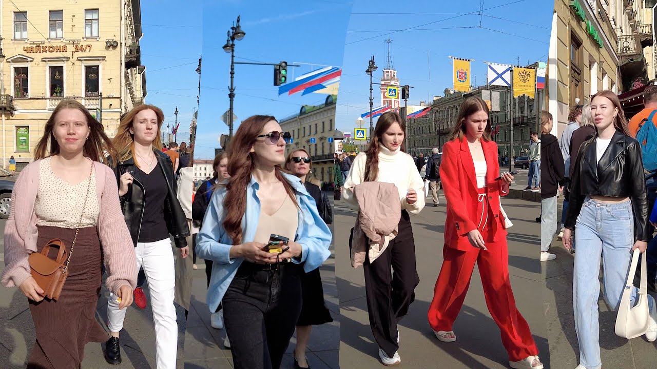 4K60 BEAUTIFUL PETERSBURG NOW: walking tour along Nevsky Prospekt