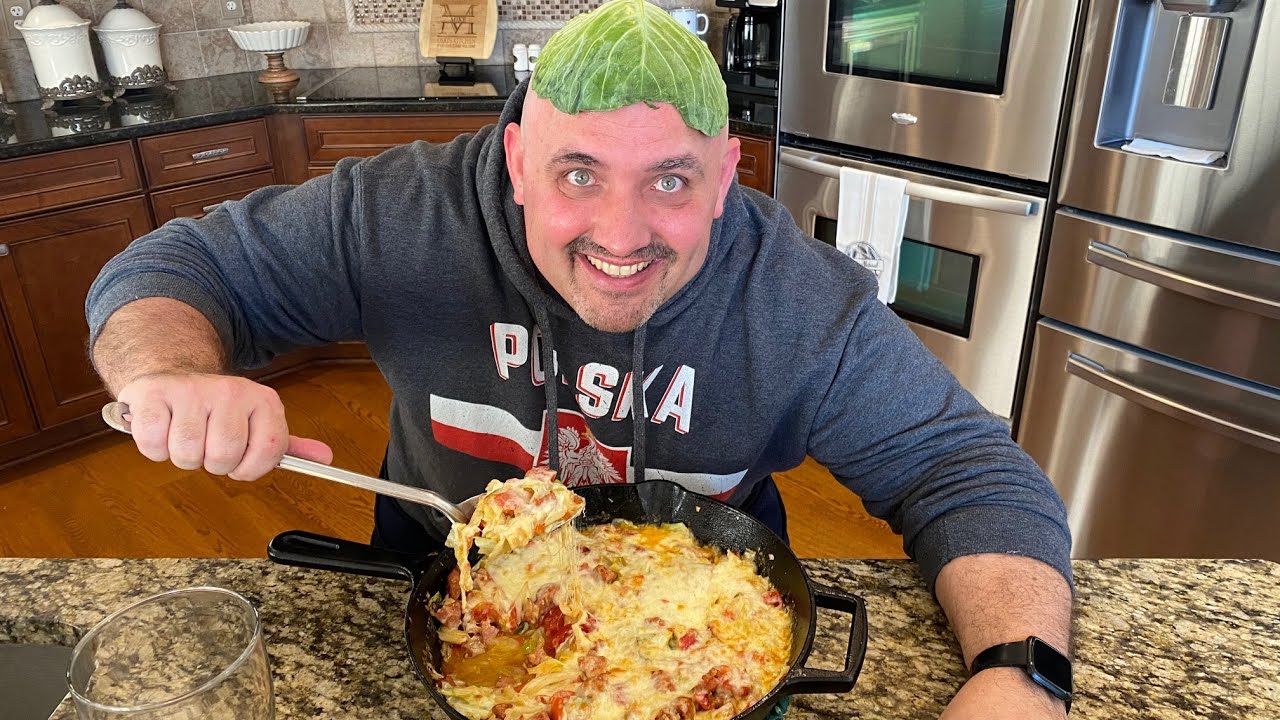Cheesy Cabbage Kielbasa Skillet