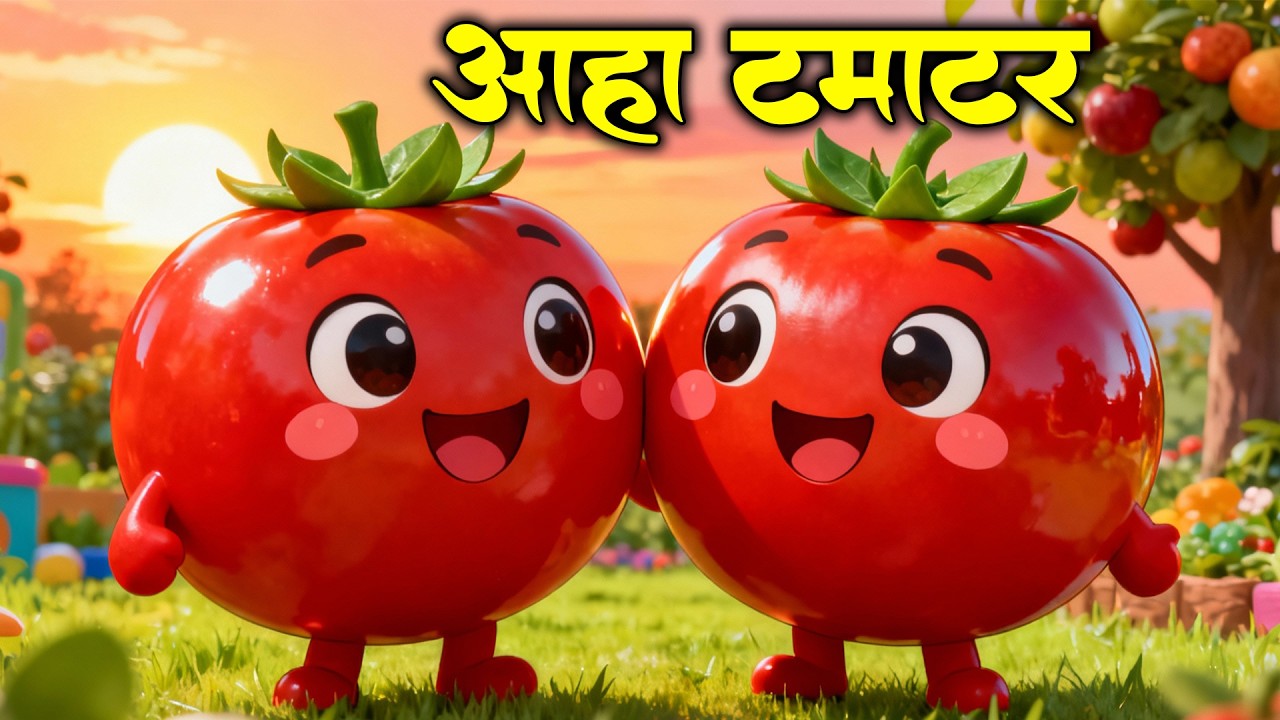 आहा टमाटर - Aaha Tamatar Bade Mazedar | Hindi Nursery Rhymes And Kids Song | All Rhyms in Hindi