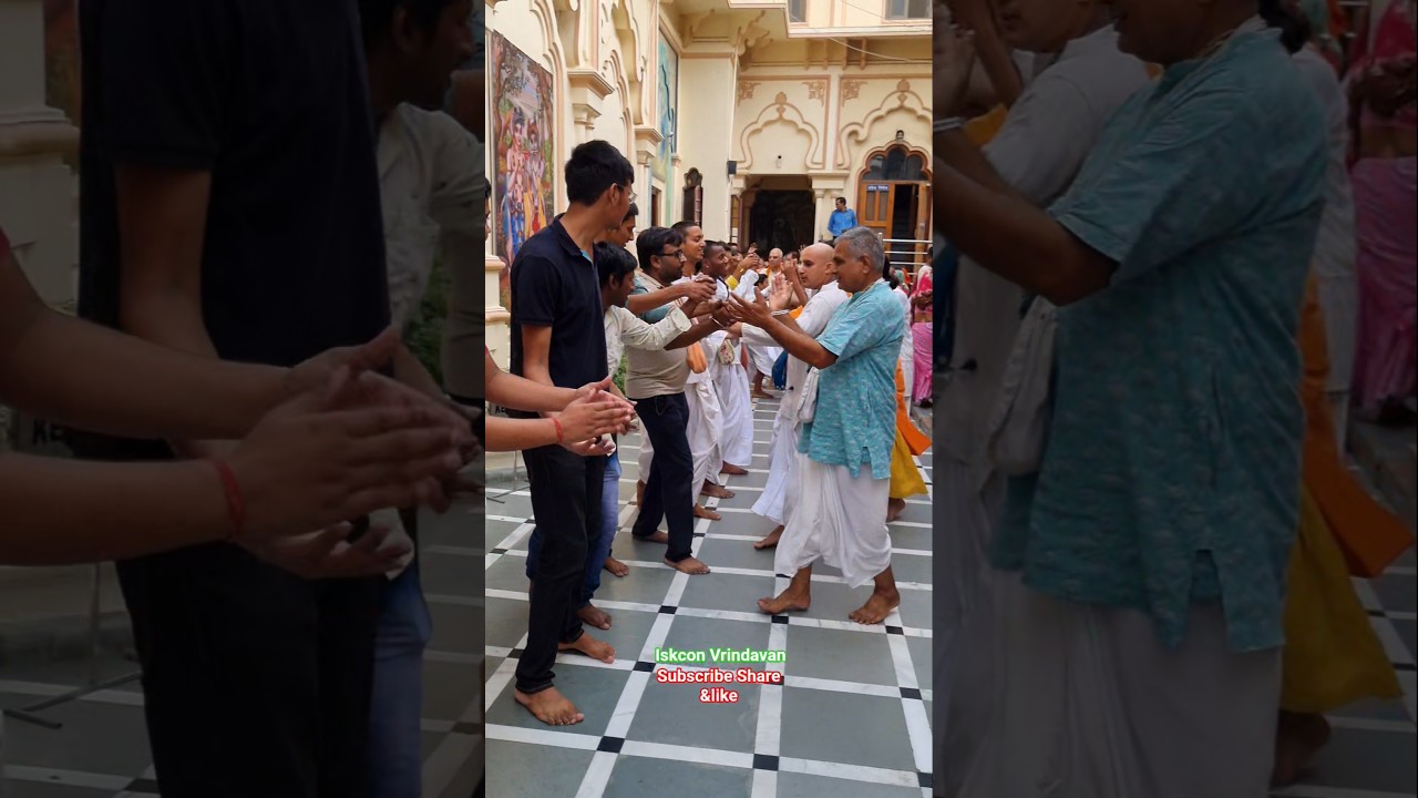 iskcon Vrindavan darshan gurupuja kirtan #iskcon #vrindavan #darshan #kirtan #shorts #viral #krishna