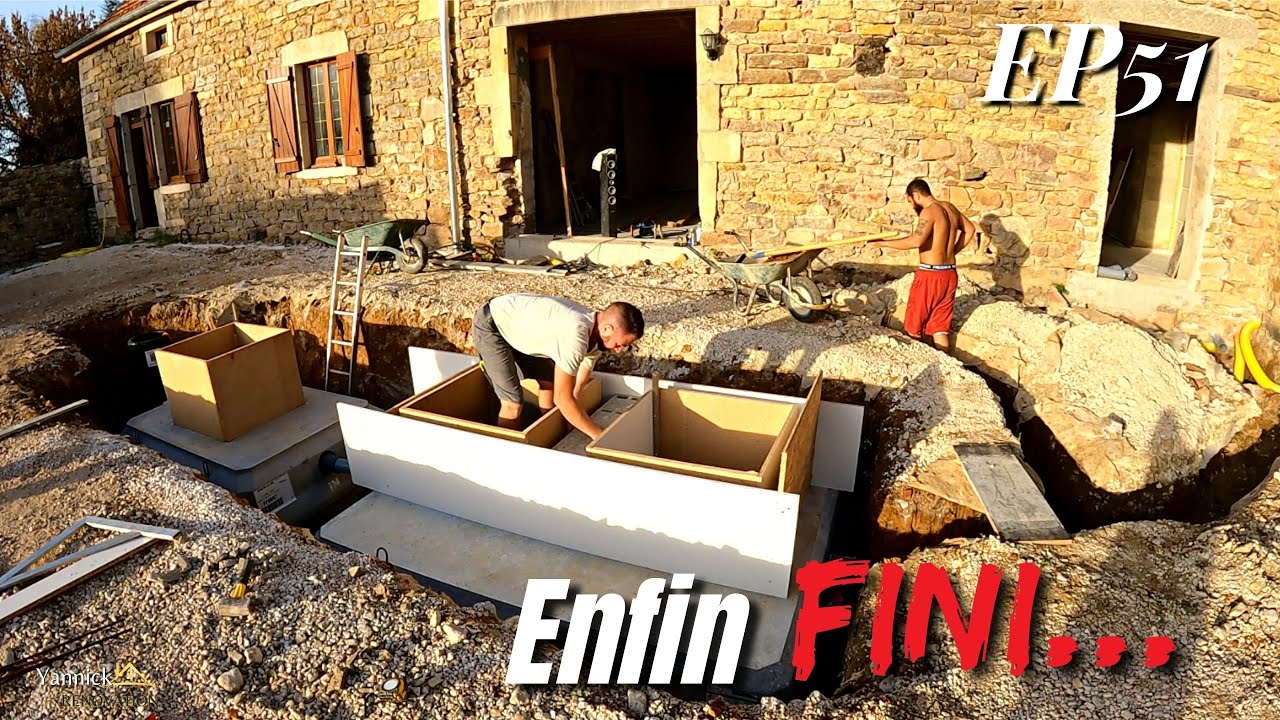 fosse septique fini! raccordement et coffrage des regards EP 51