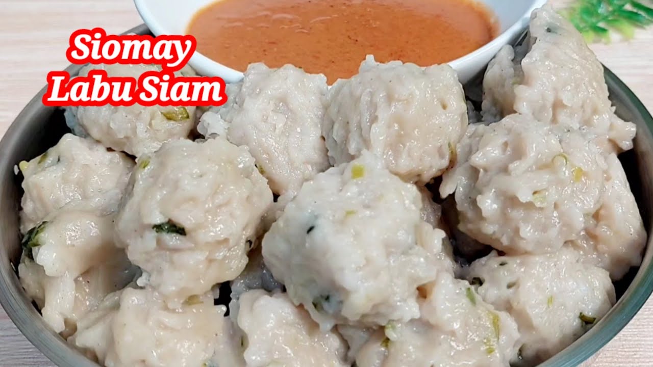 Gurih lembut kenyal tanpa ikan,, Siomay Labu Siam & sambal kacang