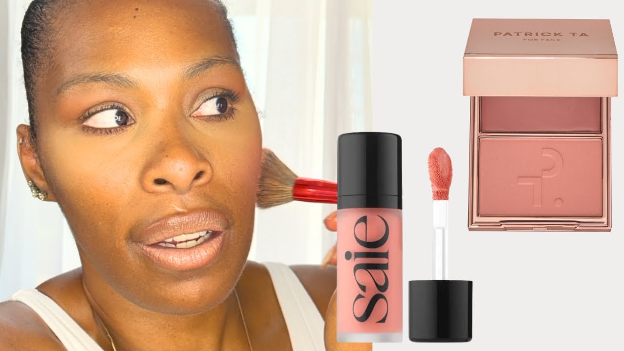 PATRICK TA BLUSH VS SAIE DEW BLUSH REVIEW FOR BROWN SKIN + GIVEAWAY DETAILS | AJA WALKER