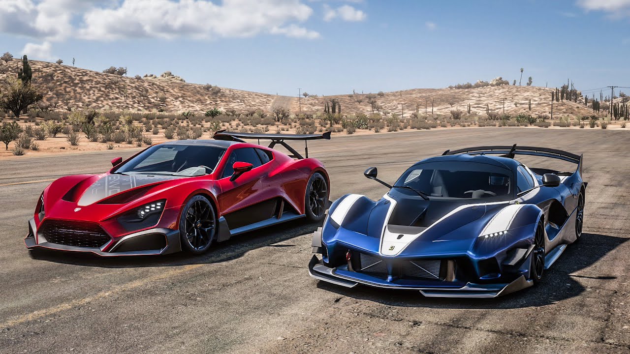 Forza Horizon 5 Drag race: Ferrari FXXK Evo vs Zenvo TSR-S