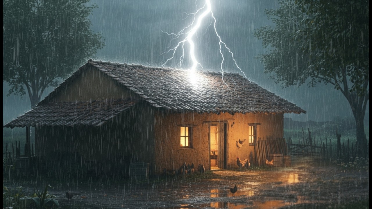 Relaxing Rain & Thunderstorm ⛈️ Calm Mind Tonight
