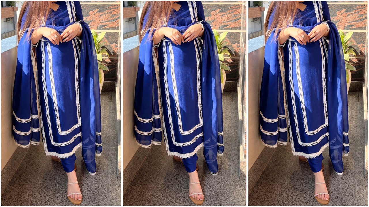 Laces वाले पंजाबी सूट || Punjabi Suit With lace designs || Simple and trendy punjabi suits 2025