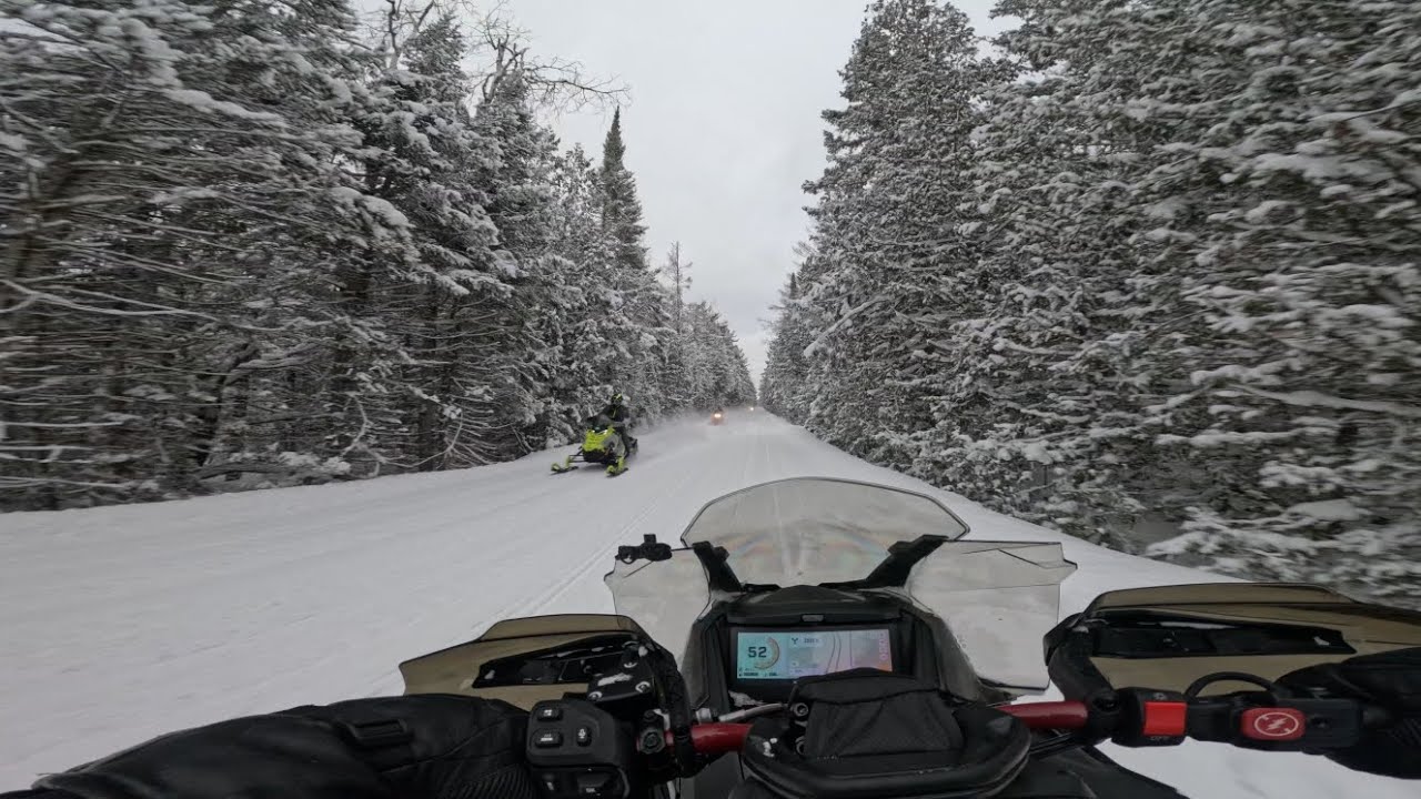 Snowmobiling Gaylord Michigan with prime conditions! So beautiful