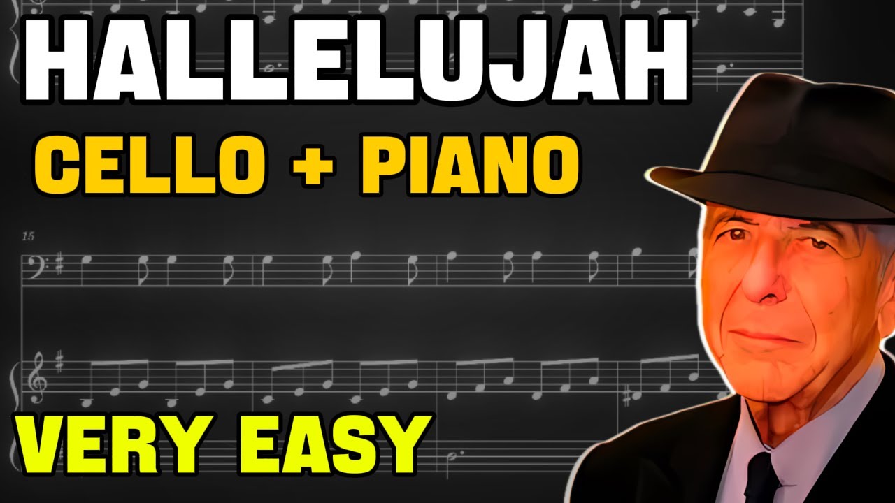 Hallelujah for Beginners | Very Easy Cello and Piano| Sheet Music (Buy Link in Description)