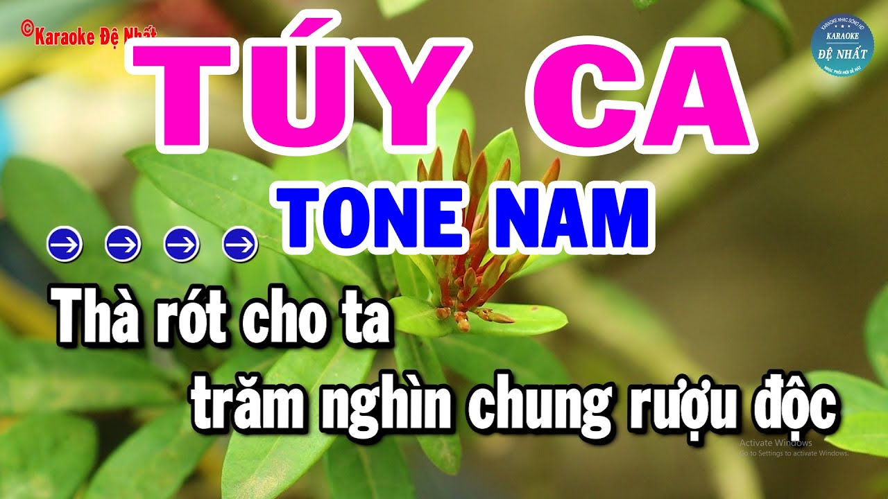 Karaoke Túy Ca Tone Nam Nhạc Sống Mới Dễ Hát Nhất | Karaoke Đệ Nhất