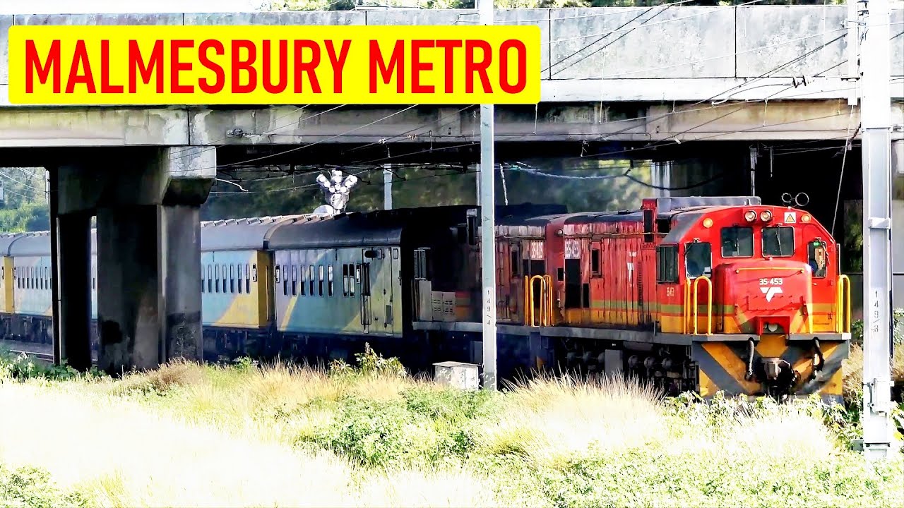 Rural Metrorail train using old Shosholoza Meyl coaches