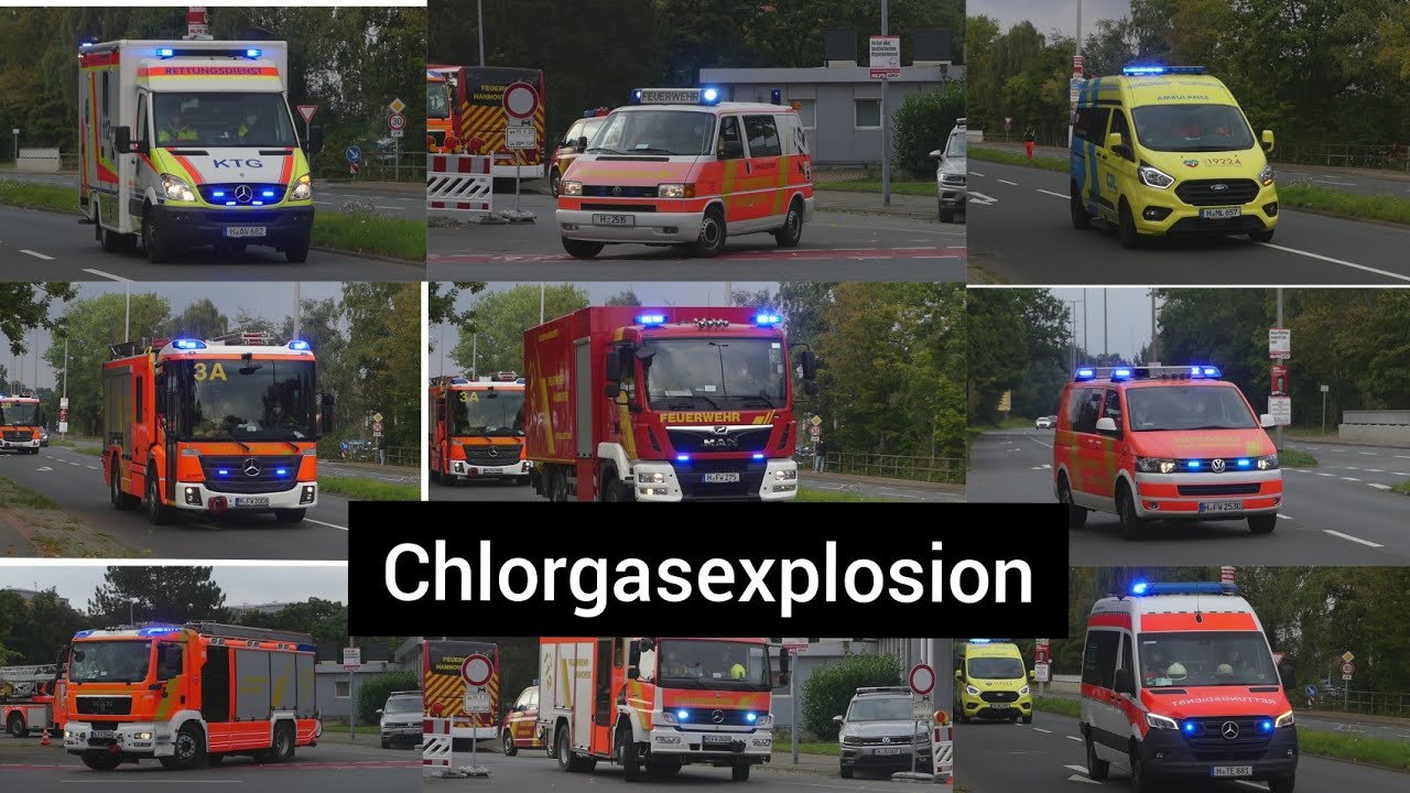 [Chlorgasexplosion + MANV] LNA Großübung bei der Feuerwehr Hannover in Stöcken