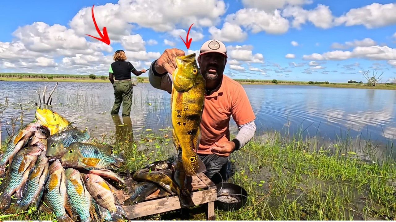 Achamos a lagoa dos gigantes foi de quebrar a vara.