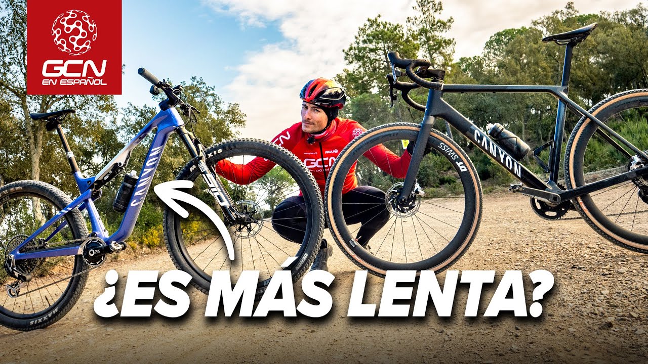 ¿Cuánto más lenta es una bicicleta de montaña en gravel?