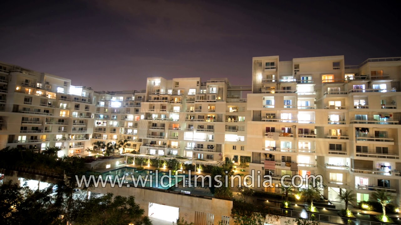 Residential colony - housing society in India: Time lapse