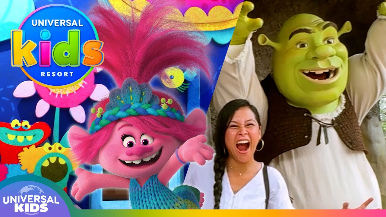 FIRST LOOK at Shrek, Trolls, & Puss in Boots at a New Theme Park!! | UNIVERSAL KIDS RESORT