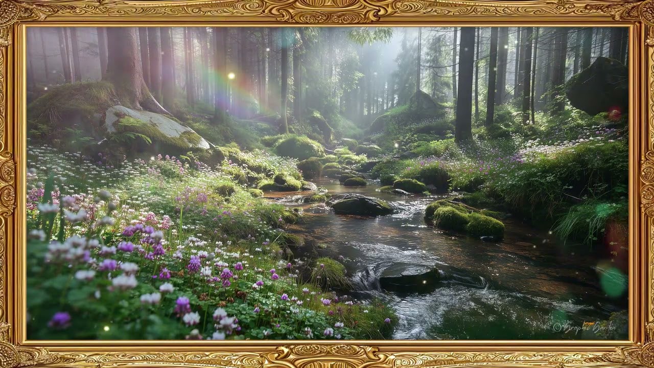 🍀 Saint Patrick’s Day Misty Forest Scenery & Rainbow | Gold Frame TV Art With Irish Folk Music In 4K