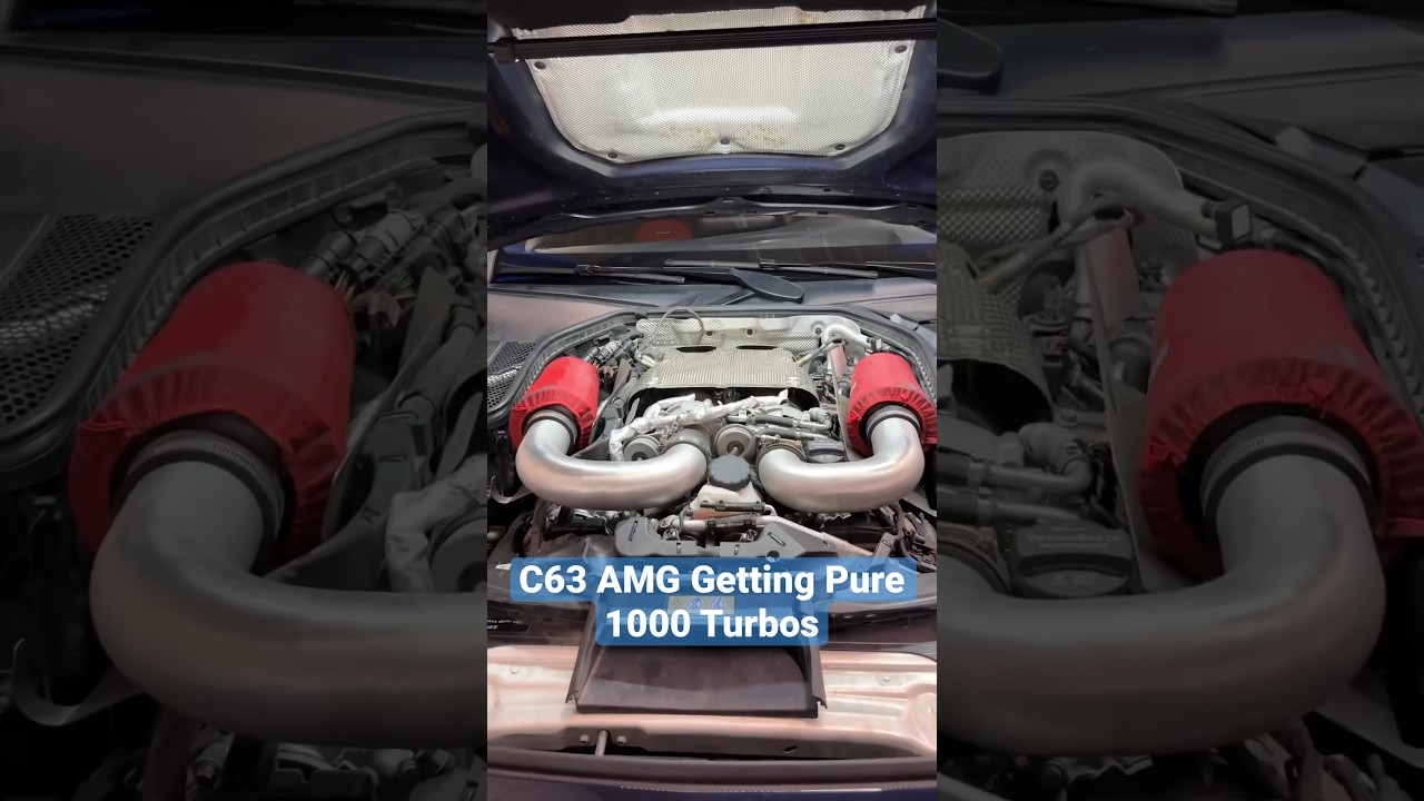 Installing Pure 1000 Turbos on C63 AMG!! #shorts
