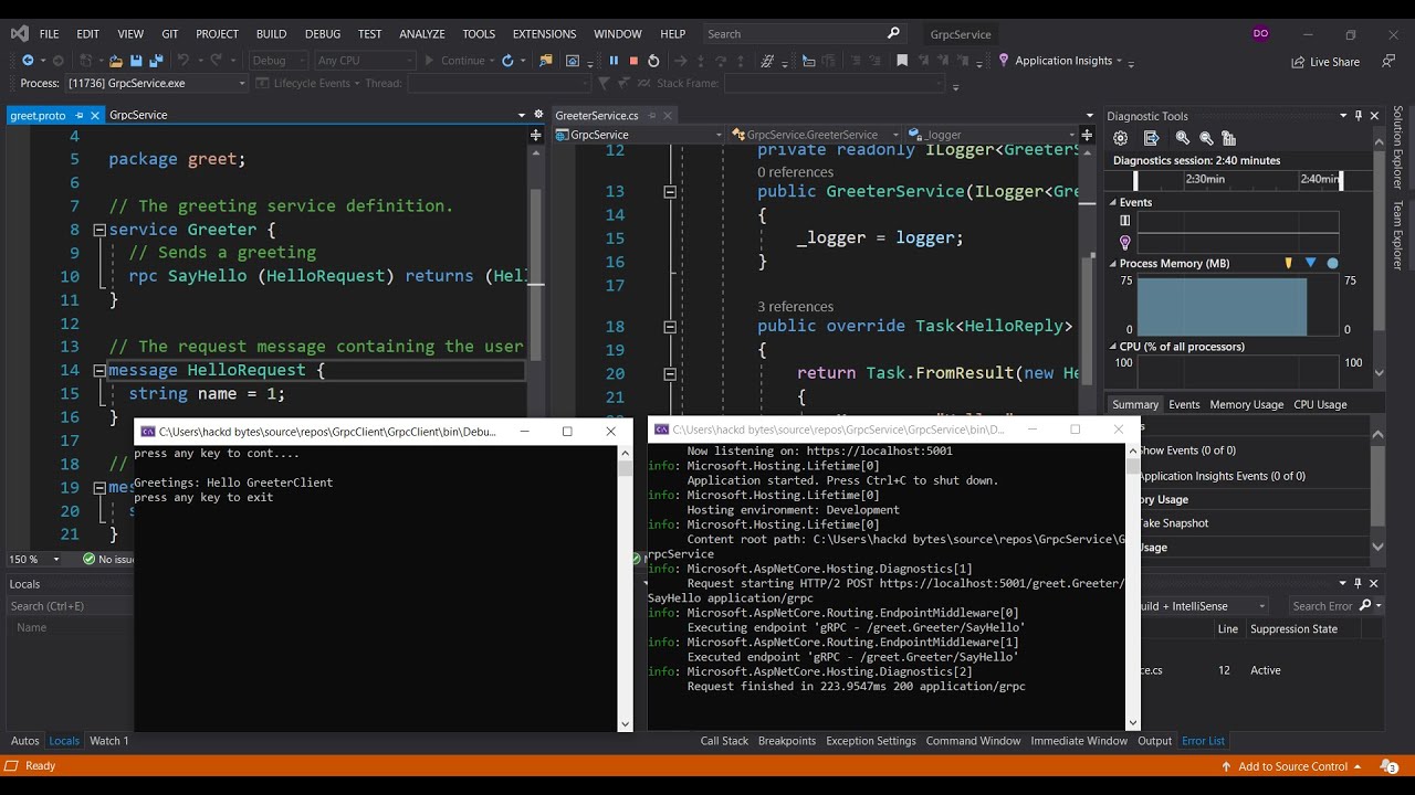 C# gRPC Client & Server Application in .Net Core | Visual Studio 2019