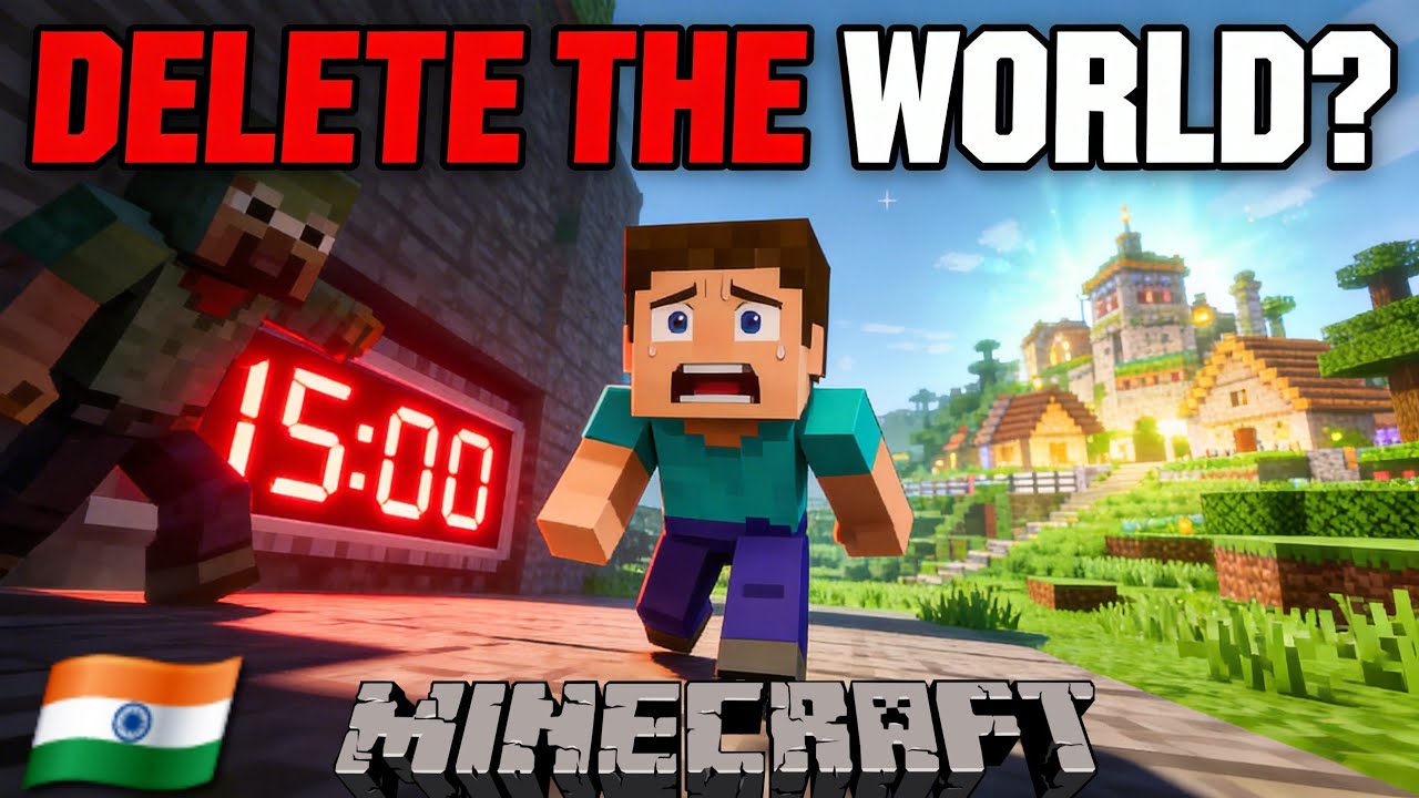 I Had 15 Minutes to Find a Village… Or DELETE the World 😱 | Minecraft Survival Challenge Gameplay 🇮🇳