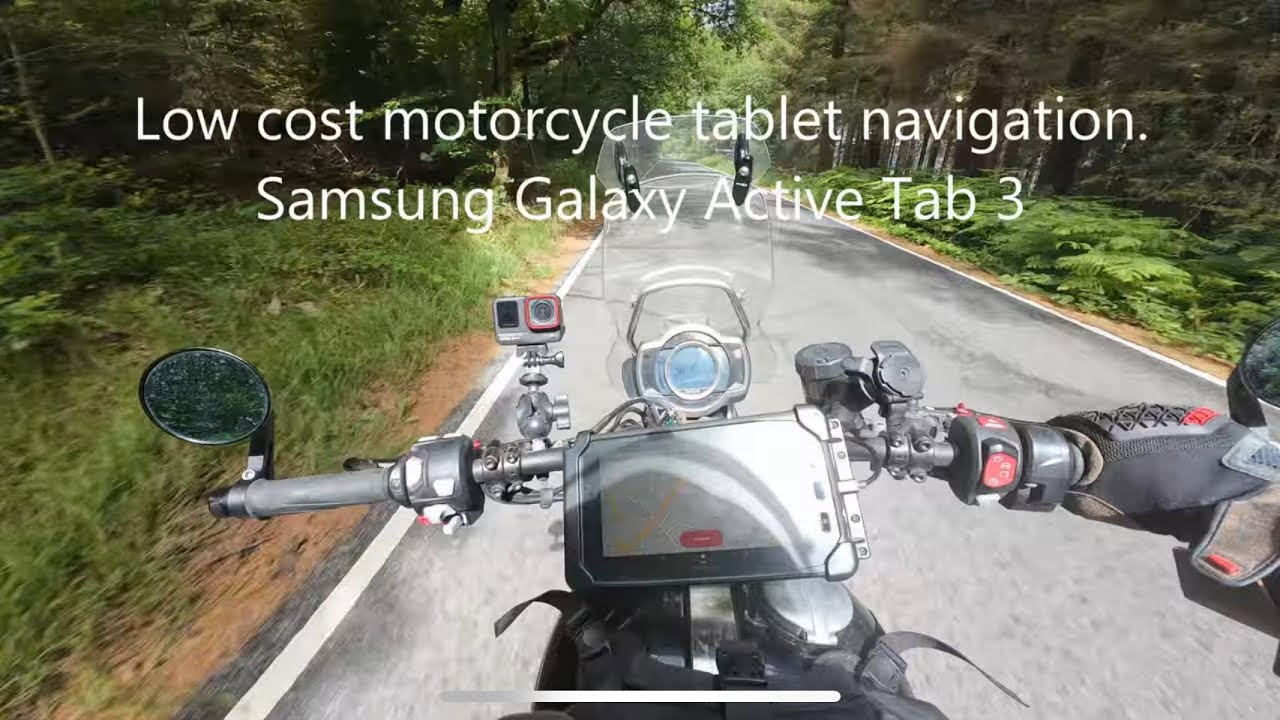 Low cost motorcycle tablet navigation. Samsung Galaxy Active Tab 3.