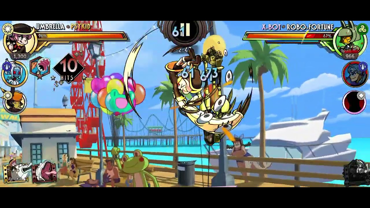Fighting in event stadium: skullgirls gameplay