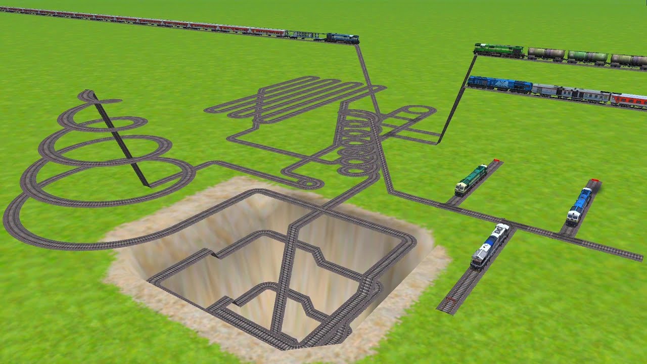THREE RAILS 🩷RUNNING AT SPRINGS RAILROAD TRACKS ZIG ZAG TRACKS/ trains Crossing 