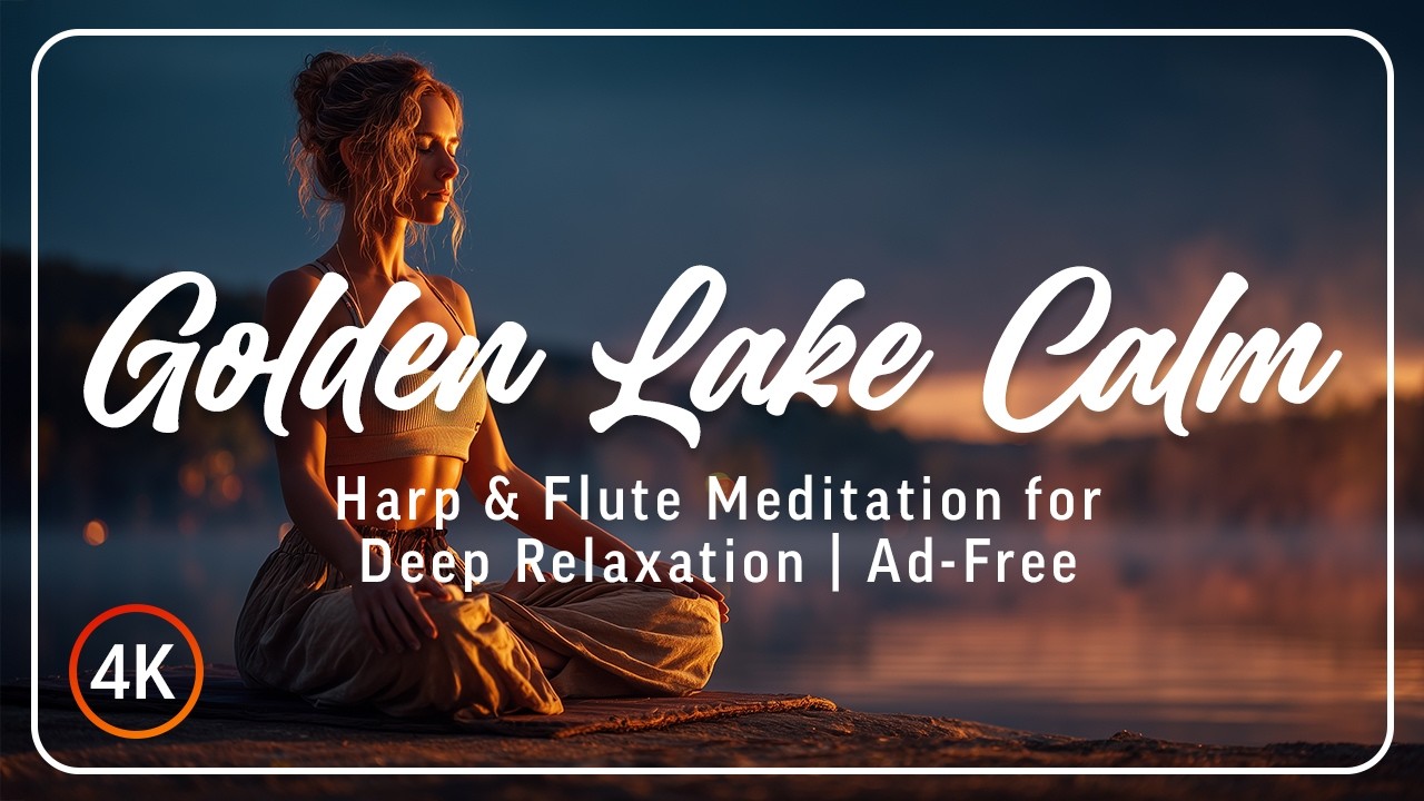 Golden Lake Calm | Harp & Flute Meditation for Deep Relaxation | Ad-Free