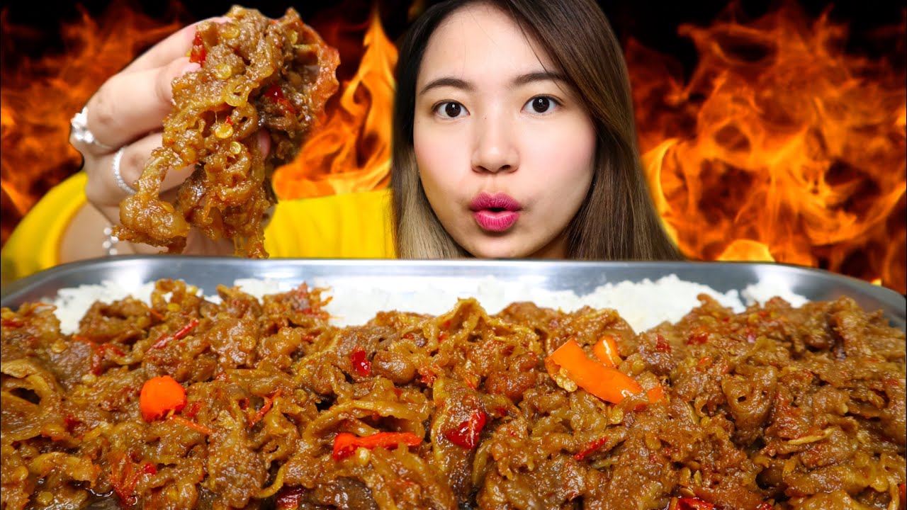 MUKBANG OSENG BEEF SLICE SAMBEL MERCON || MUKBANG INDONESIA