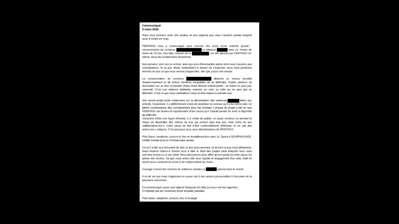L'affaire FEMTOGO (réaction au communiqué de Ptite Soeur et neophron)