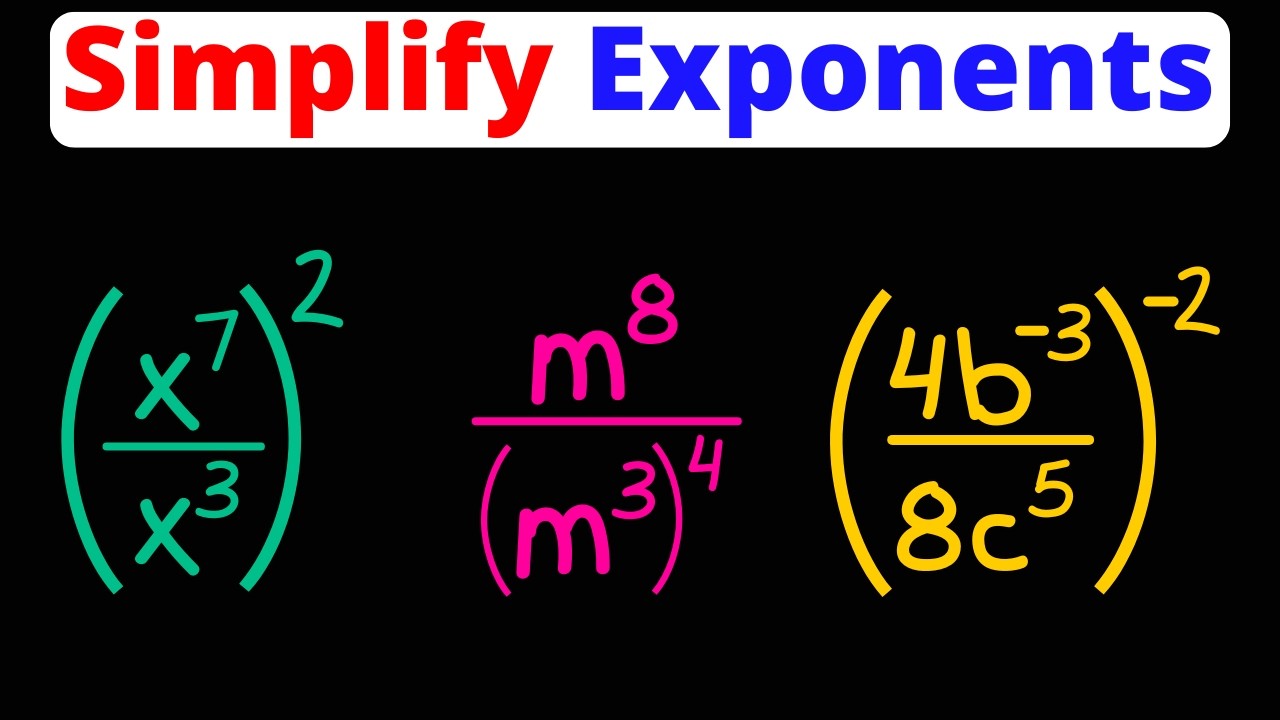 Simplify Algebraic Expressions | Use Several Exponent Rules | Eat Pi