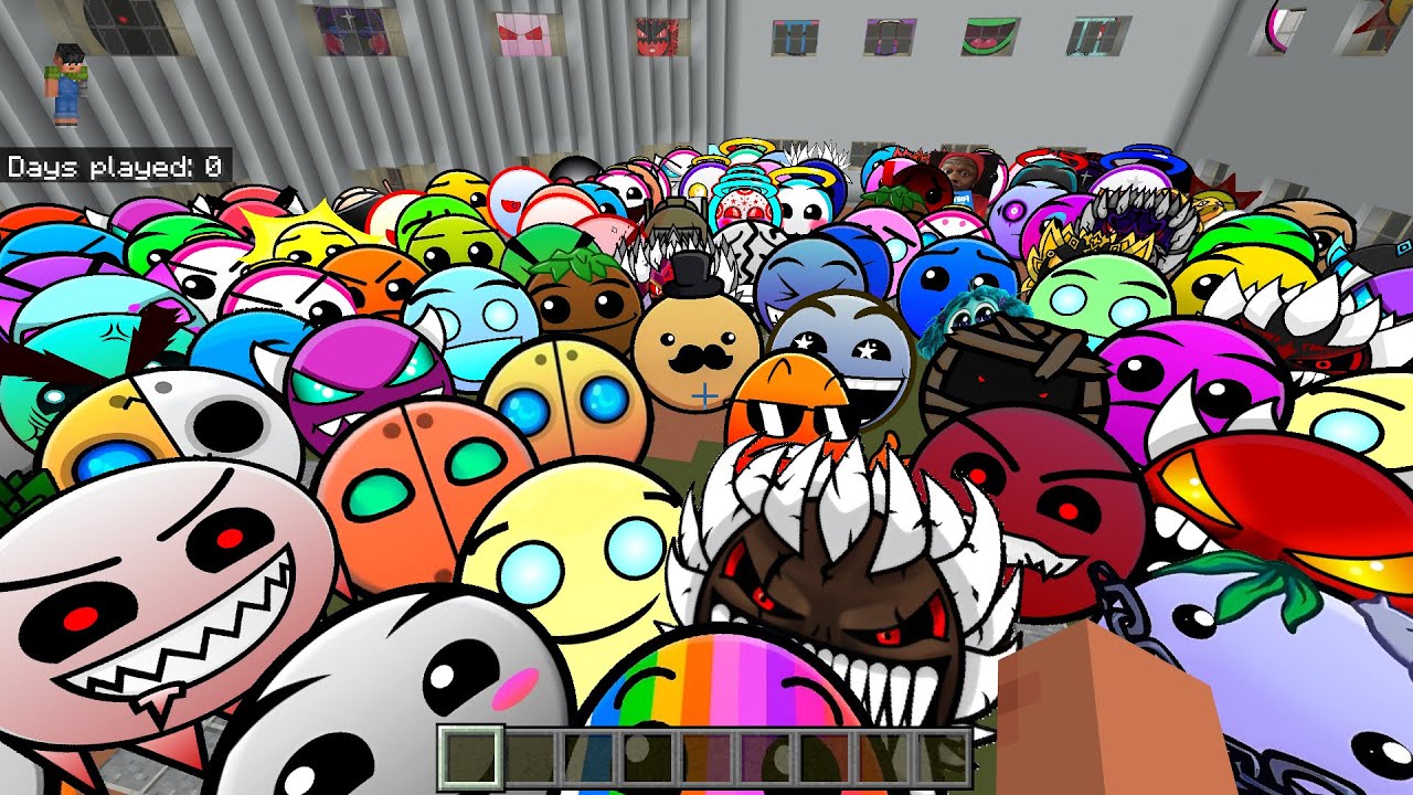 Geometry Dash and Lobotomy Dash Nextbots Chase me in Liminal Hotel Minecraft PE